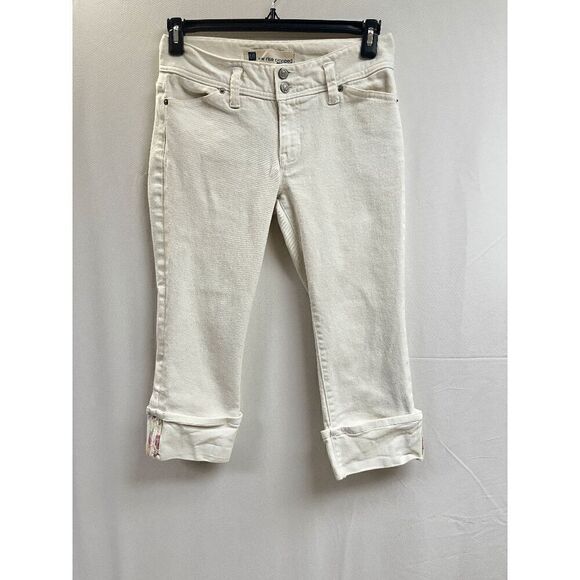 Gap Womens Low-rise Low-waist Casual Crop Denim Jeans Beige Size 4 - Picture 5 of 7